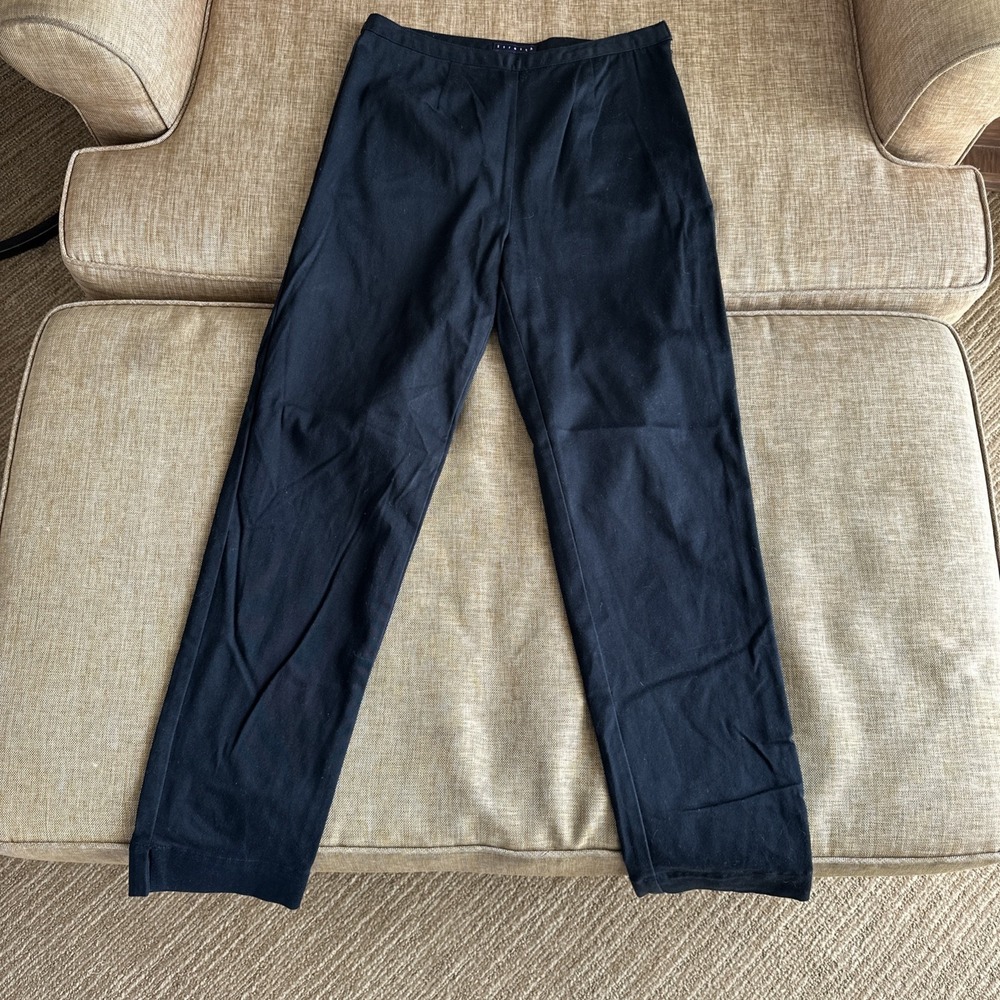 Hillard & Hanson Womens‎ Stretch Dress Pants Black Straight Leg Side Zip Size 8